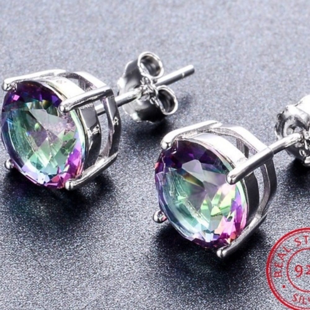 Mystic Topaz 🌈Rainbow 🌈 Stud Earrings